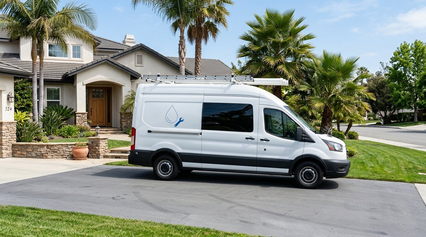 Plumber Garden Grove commercial service van providing fast 24/7 plumbers near me in Garden Grove, CA